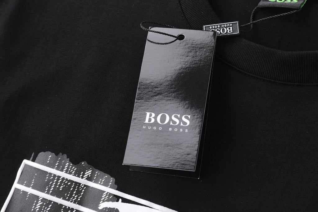 Camiseta 66012 Estampada Negra Para Hombre