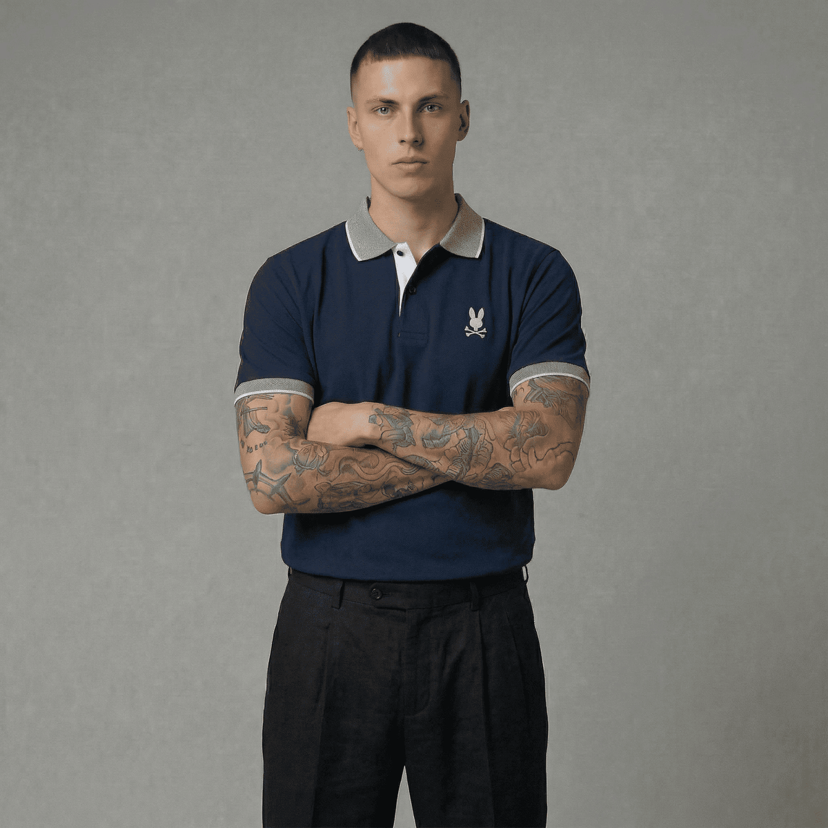 Camiseta 185017 Tipo Polo Azul Oscuro Para Hombre