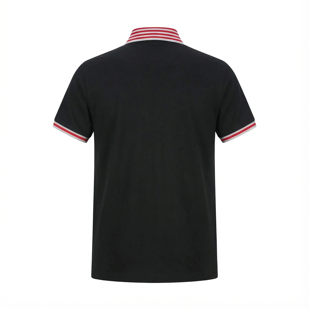 Camiseta 22347# Tipo Polo Negra Para Hombre