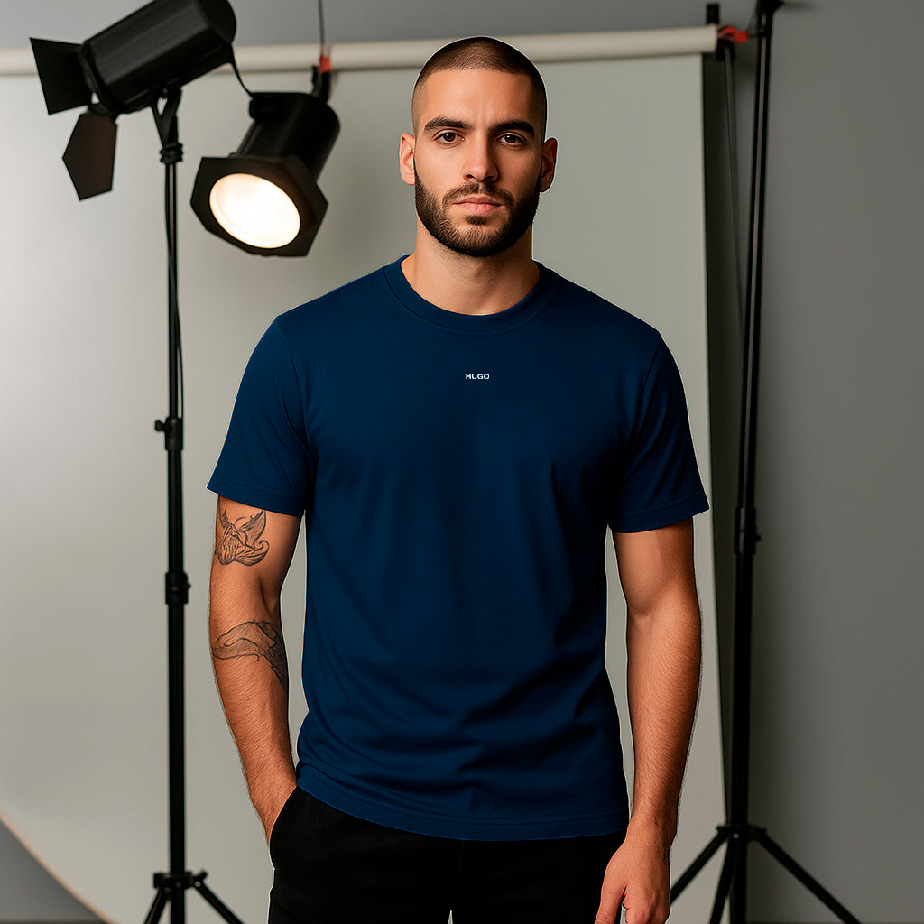 Camiseta 268080 Basica Azul Oscuro Para Hombre