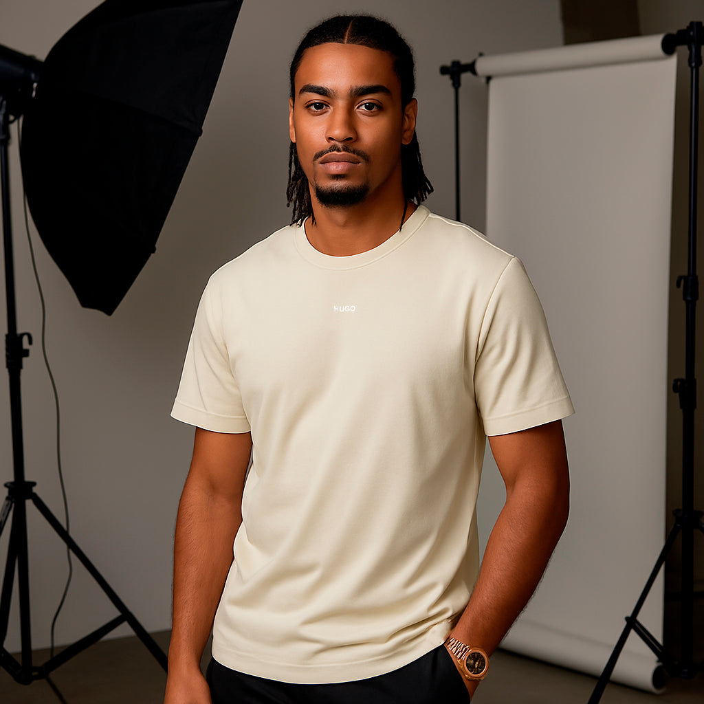 Camiseta 268080 Basica Crema Para Hombre