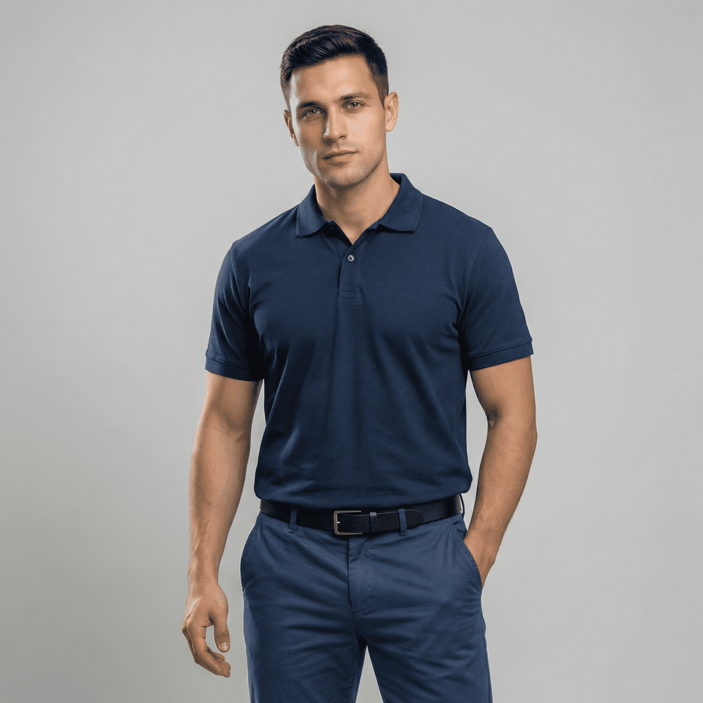 Camiseta 38032 Tipo Polo Azul Oscuro Para Hombre