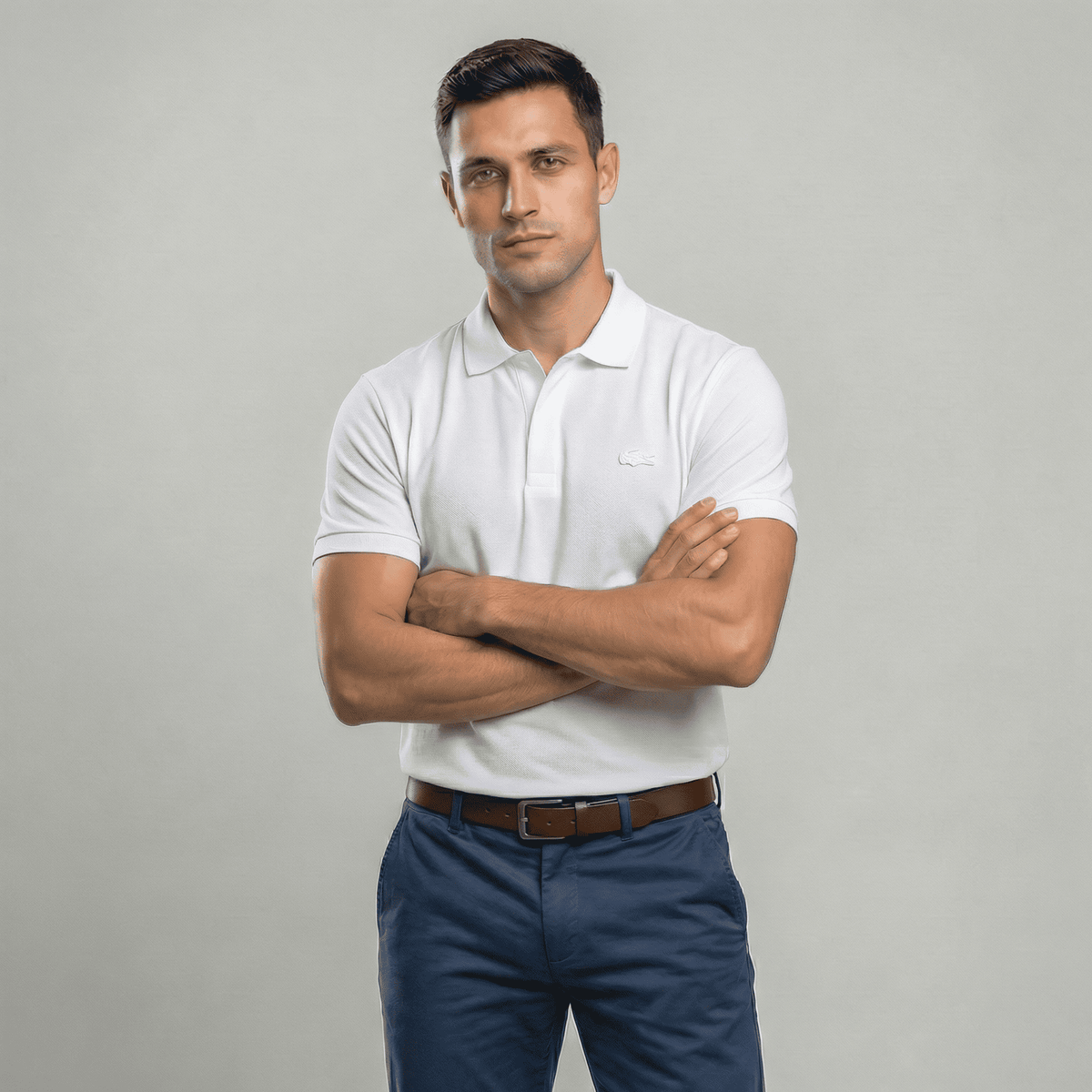 Camiseta 38032 Tipo Polo Blanca Para Hombre