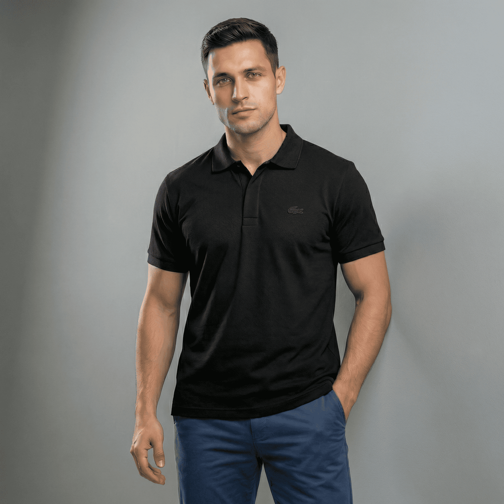 Camiseta 38032 Tipo Polo Negra  Para Hombre