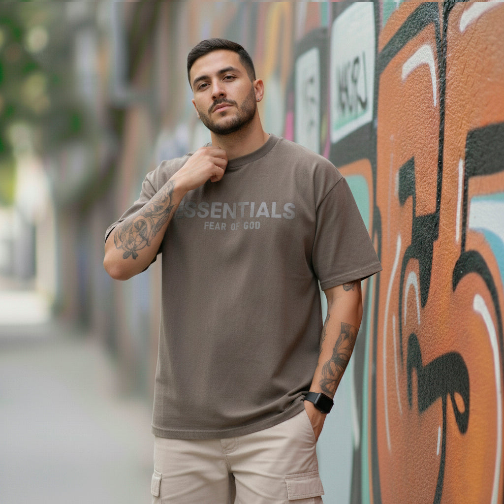 Camiseta 528001*1 Oversize Pickling Gris Para Hombre