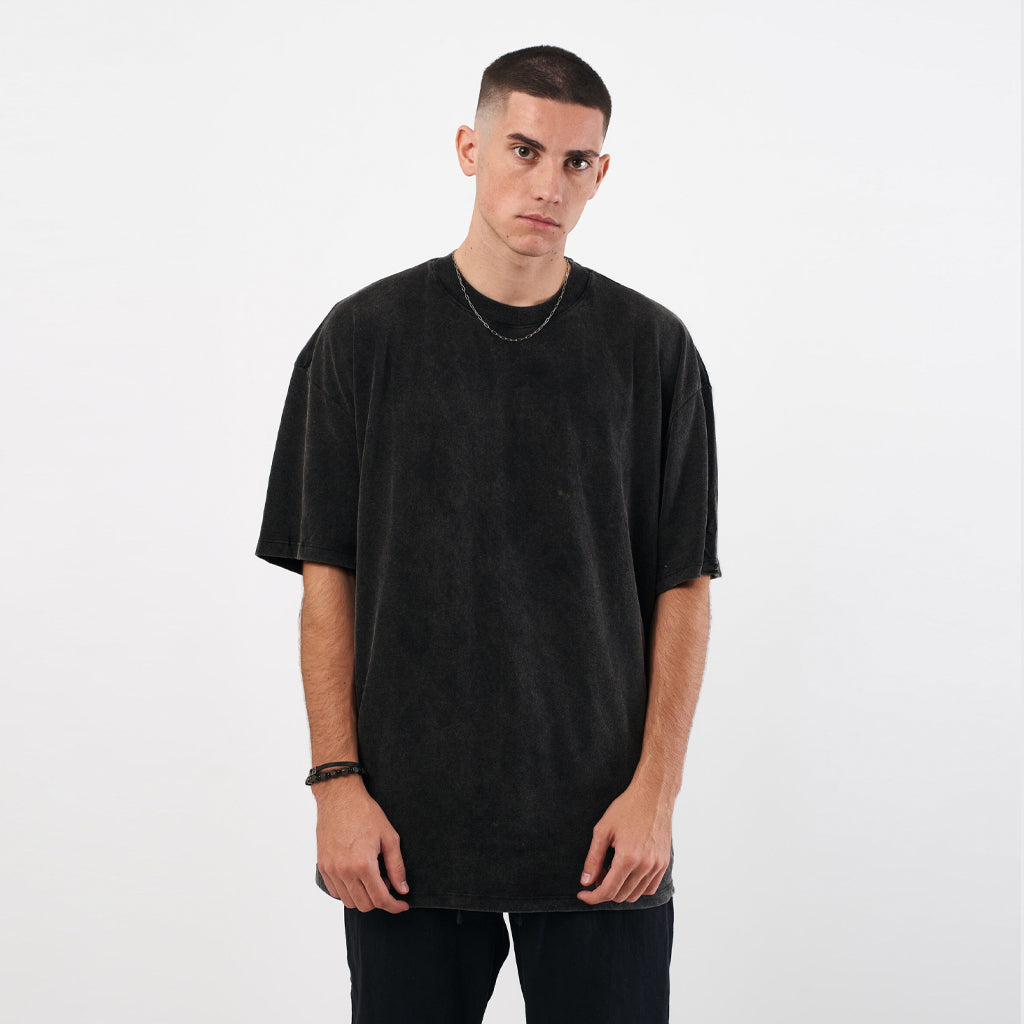 Camiseta 528001 Oversize Pickling Negra Para Hombre