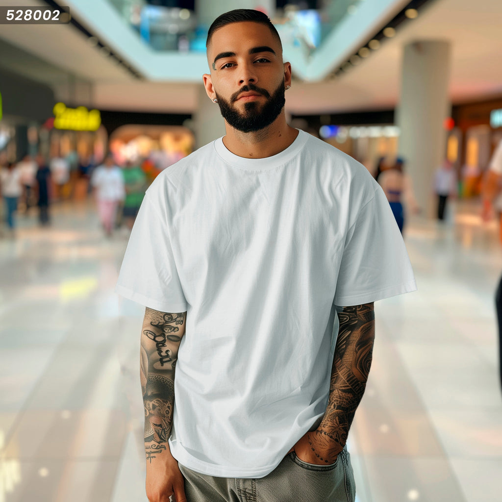 Camiseta 528002 Oversize Blanca Para Hombre