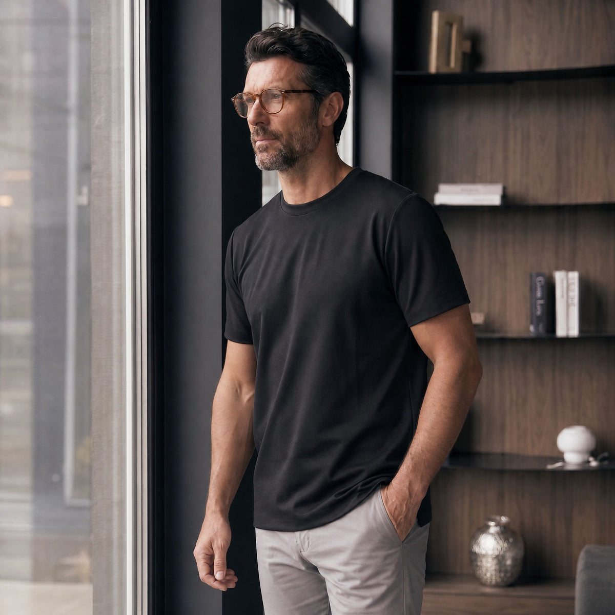 Camiseta 25D657-1 Negro Para Hombre