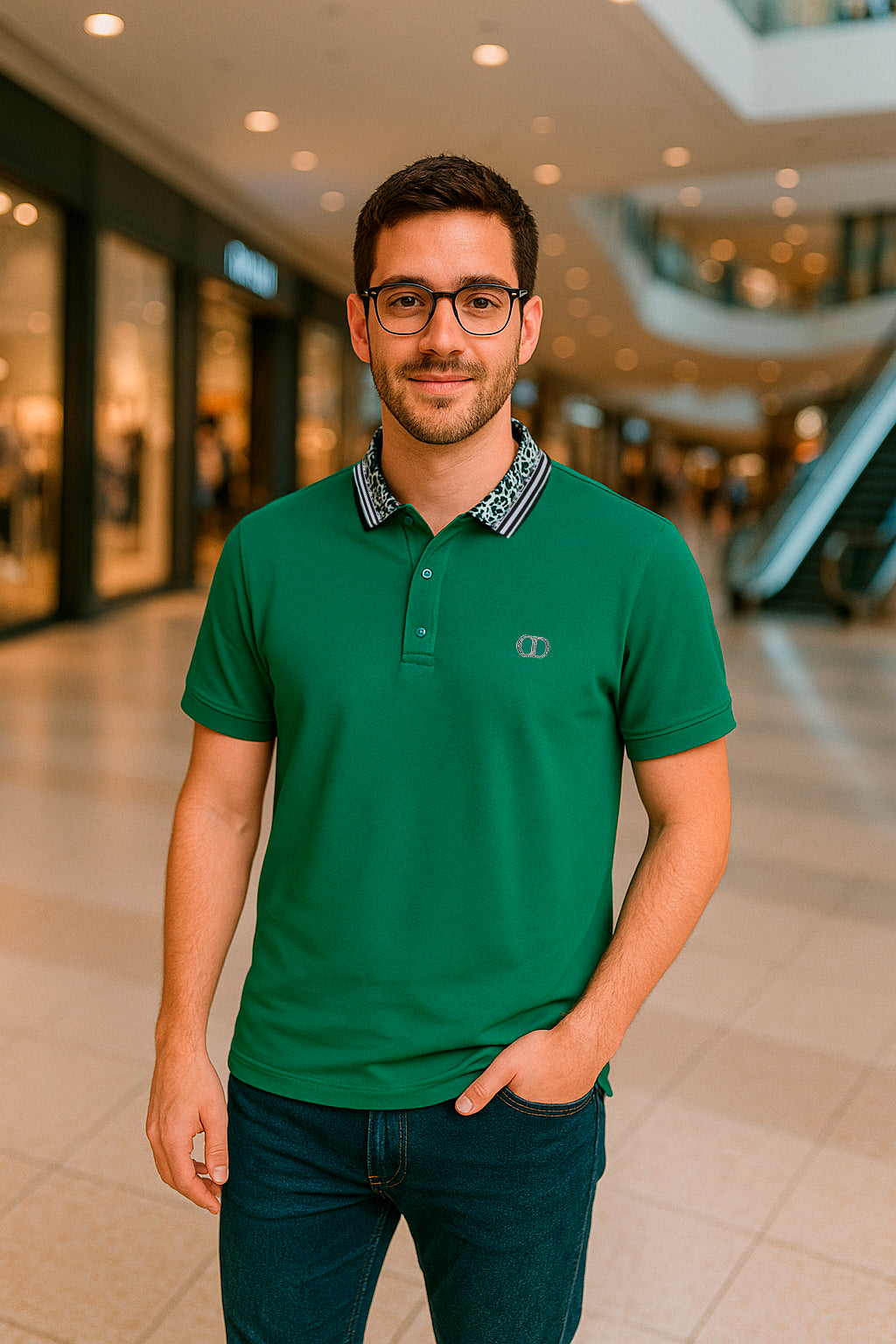 Camiseta 58185 Tipo Polo Verde Para Hombre