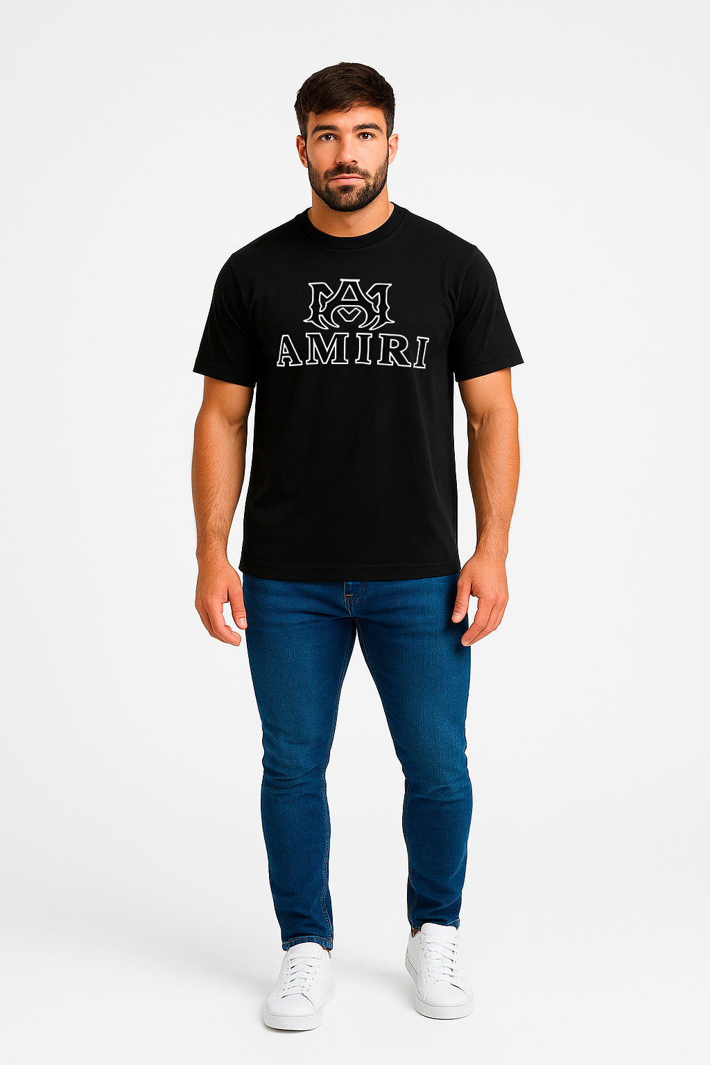 Camiseta 66636 Estampada Negra Para Hombre