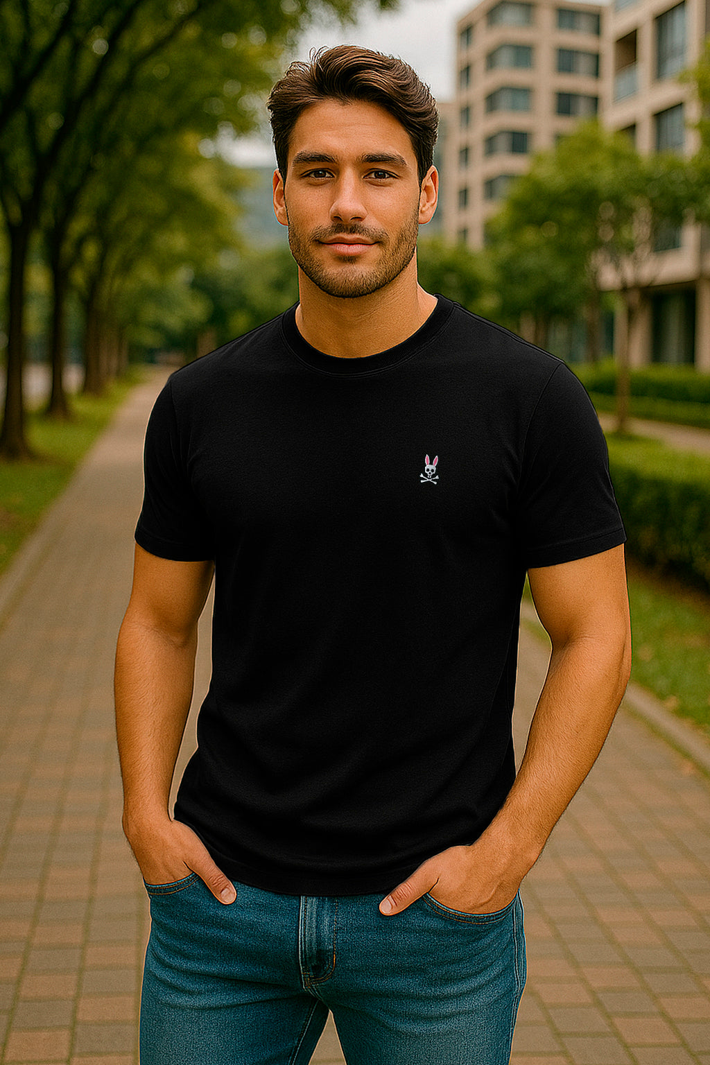 Camiseta 66676 Básica Negra Para Hombre