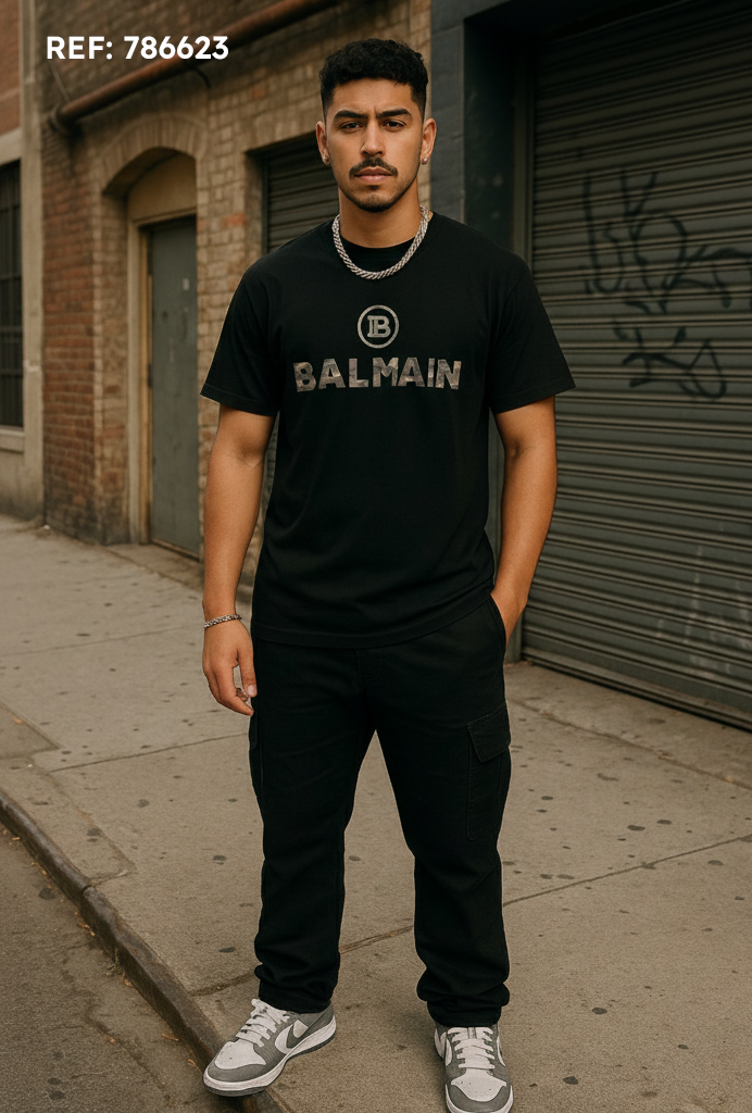 Camiseta 786623 Estampada Negra Para Hombre