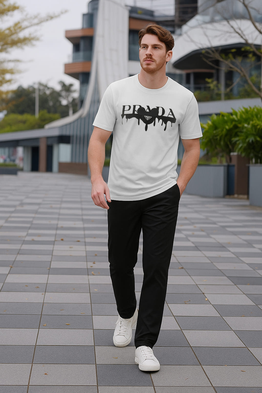 Camiseta 786628 Estampada Blanca Para Hombre