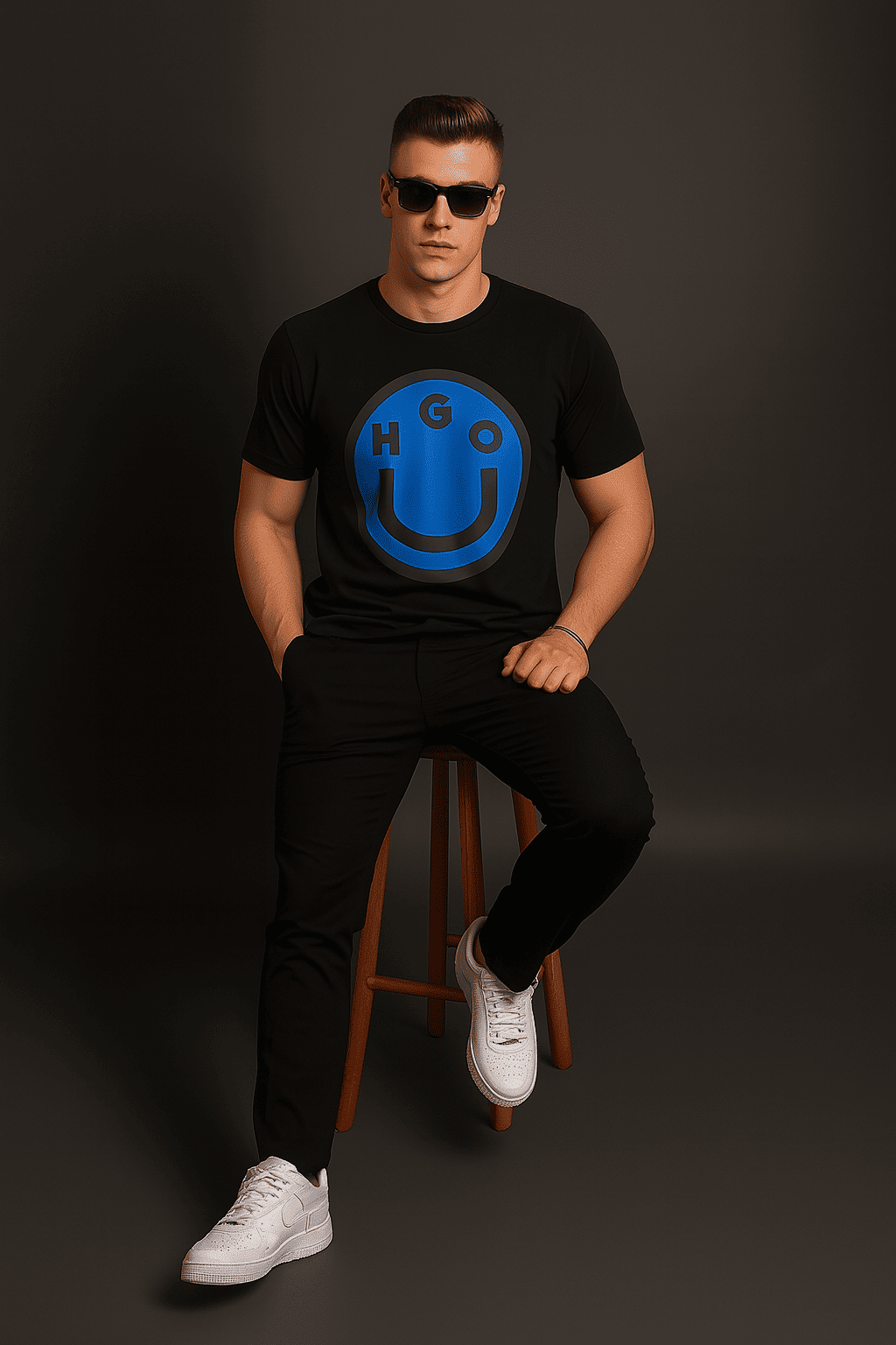 Camiseta 786641 Estampada Negra Para Hombre