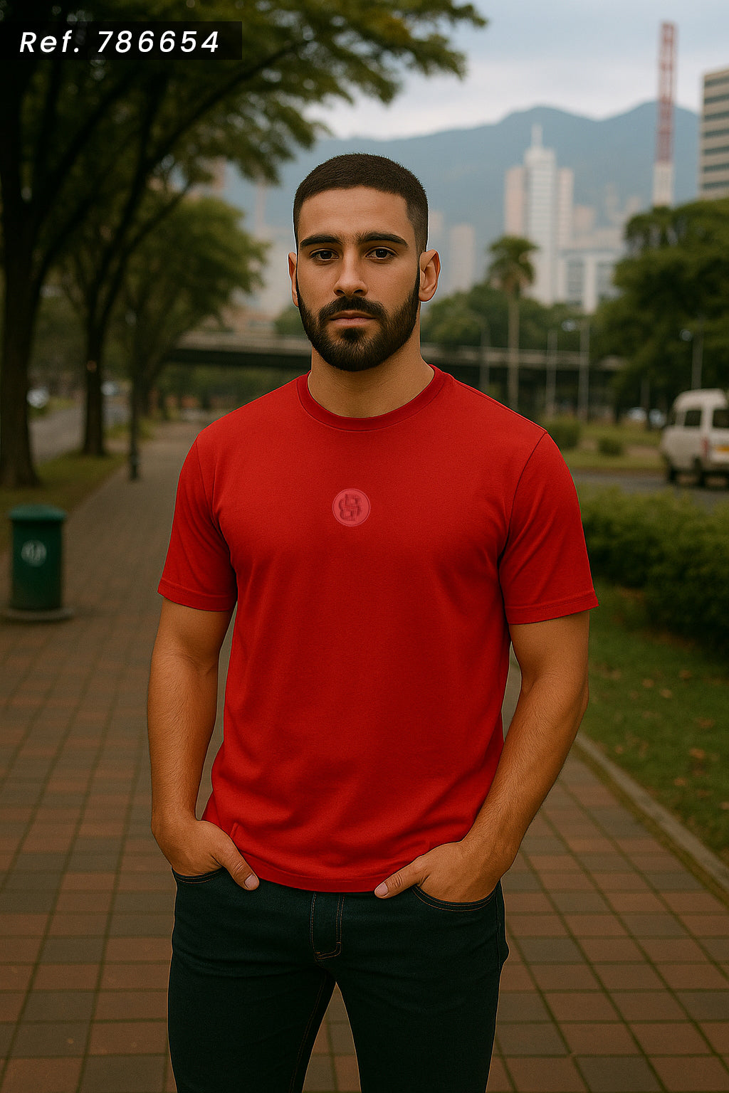 Camiseta 786654 Básica Roja Para Hombre