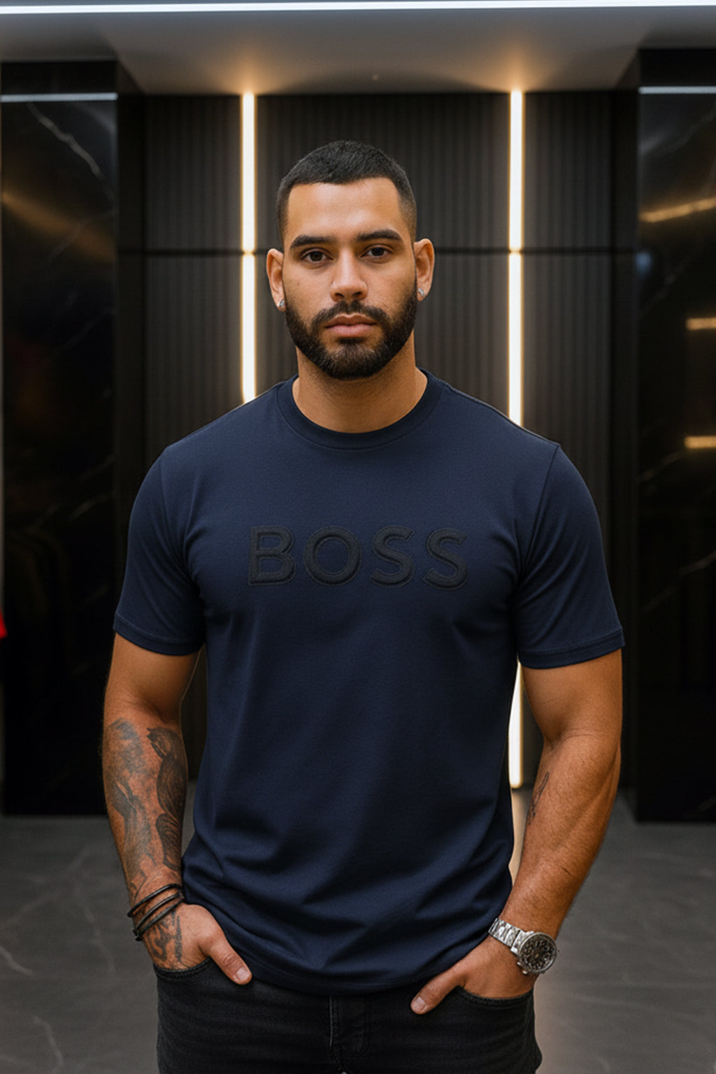 Camiseta 786656 Estampada Azul Oscuro Para Hombre