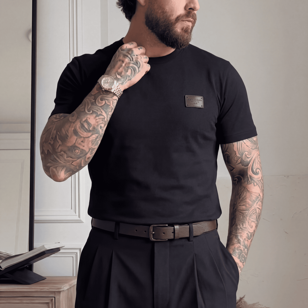 Camiseta 786763 Básica Negra Para Hombre