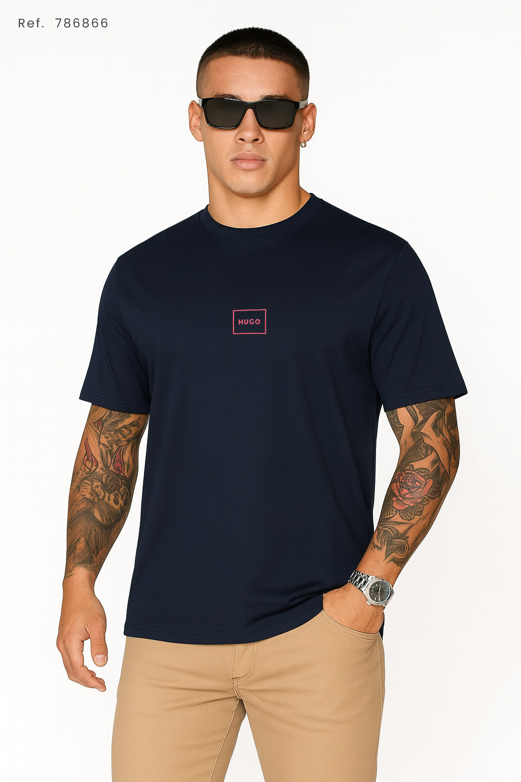 Camiseta 786866 Basica Azul Oscuro Para Hombre