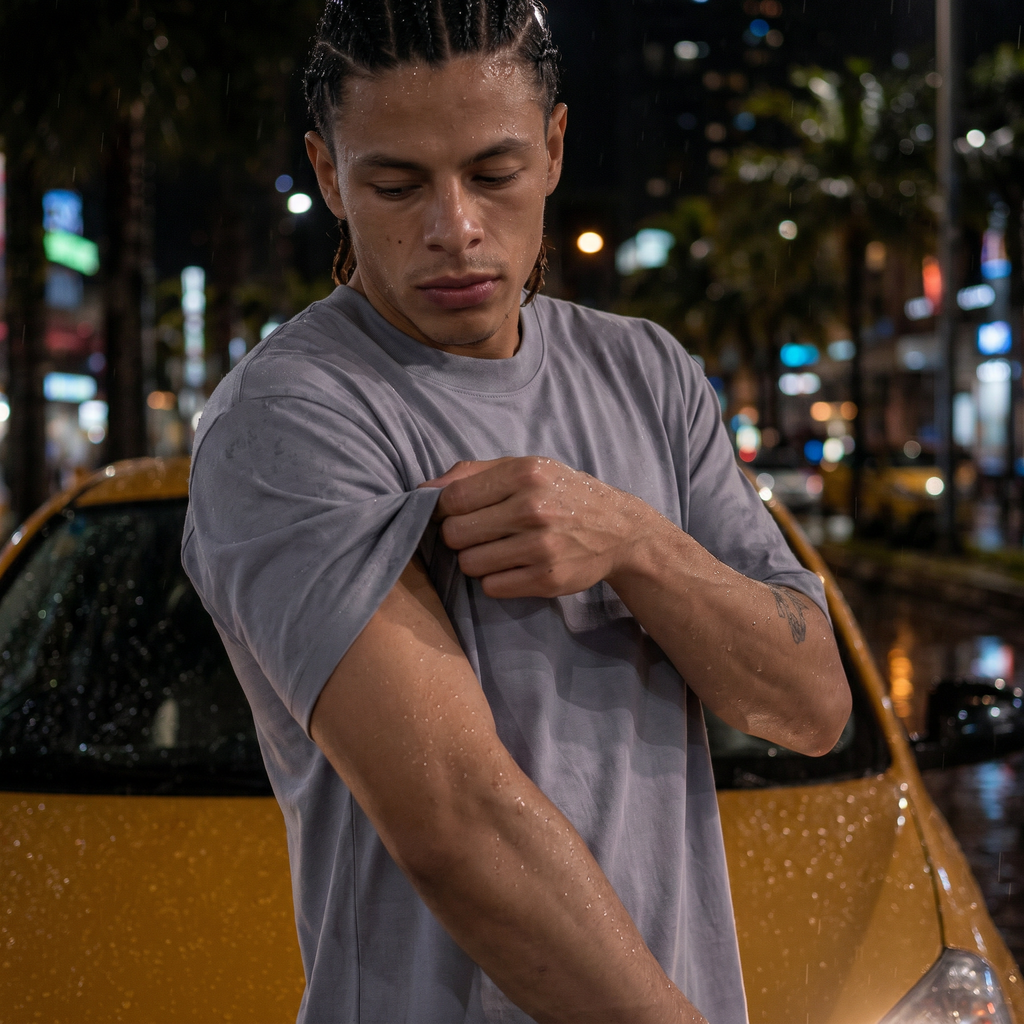 Camiseta 788349 Oversize Gris para hombre