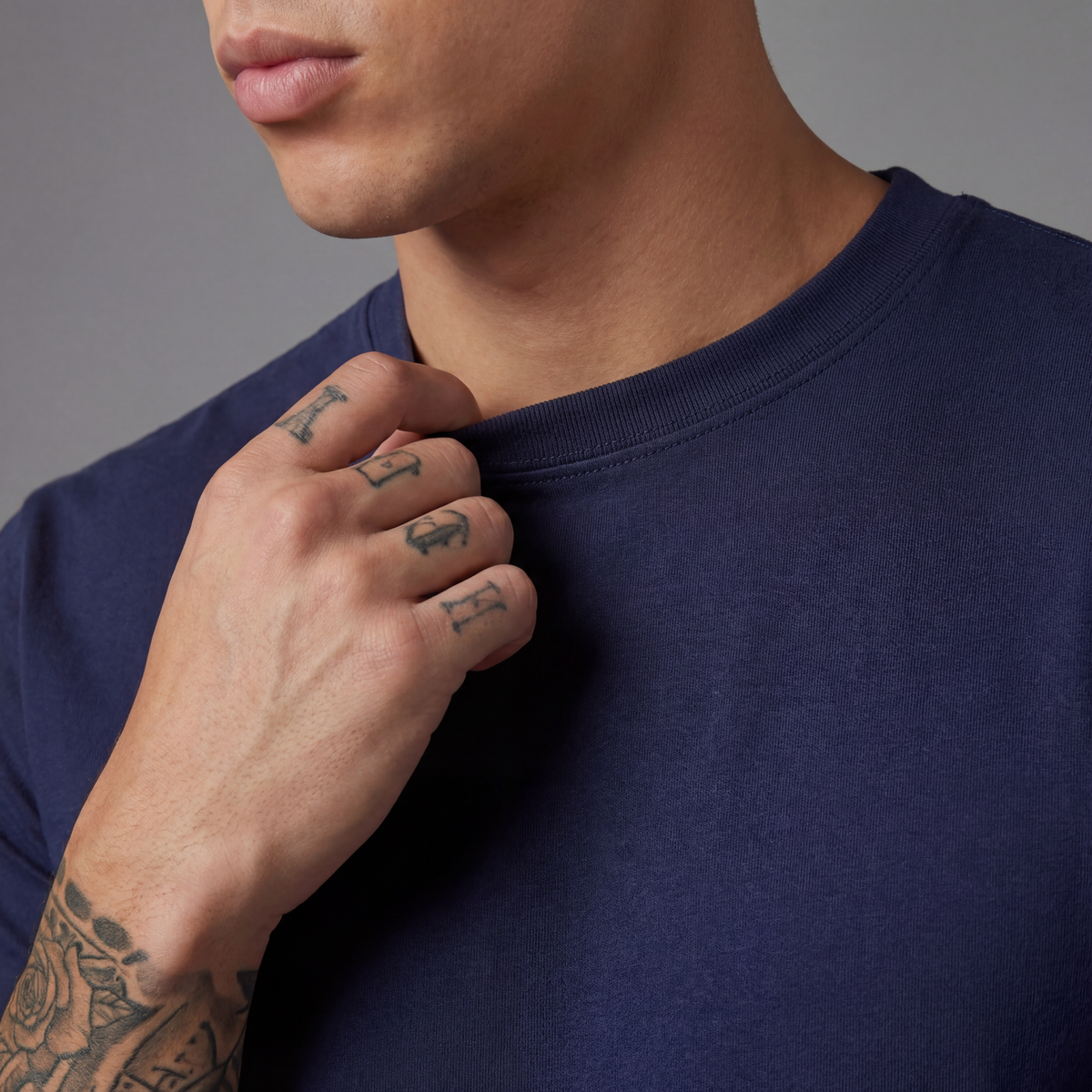 Camiseta 826001 Básica Azul Oscuro Para Hombre
