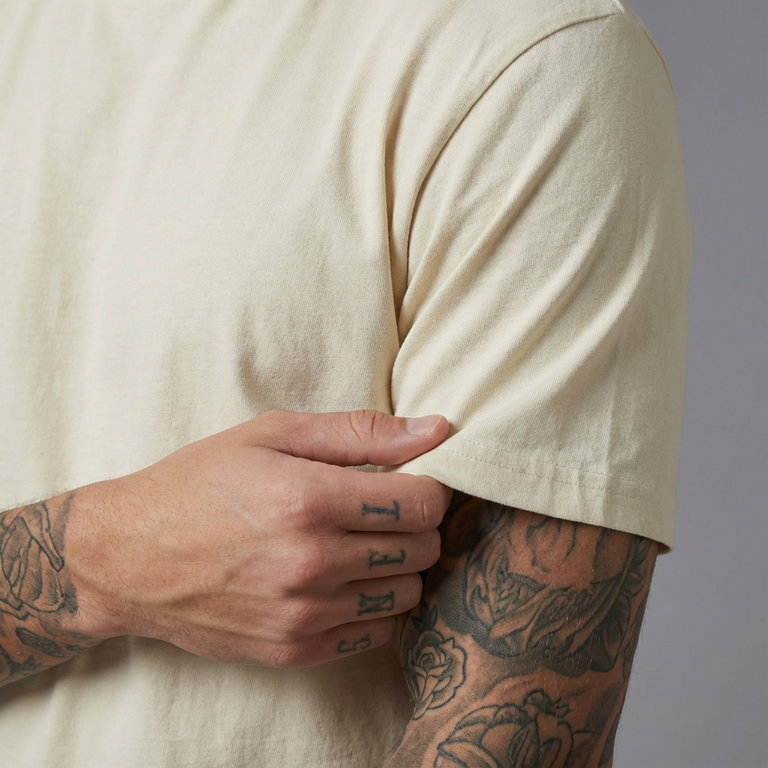Camiseta 826001 Básica Crema Para Hombre