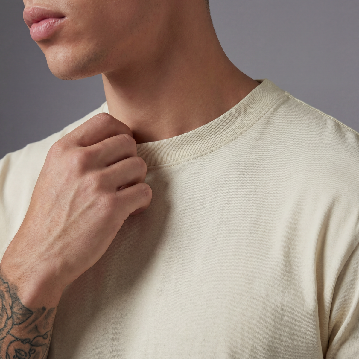 Camiseta 826001 Básica Crema Para Hombre