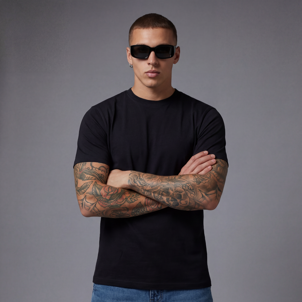 Camiseta 826001 Básica Negro Para Hombre