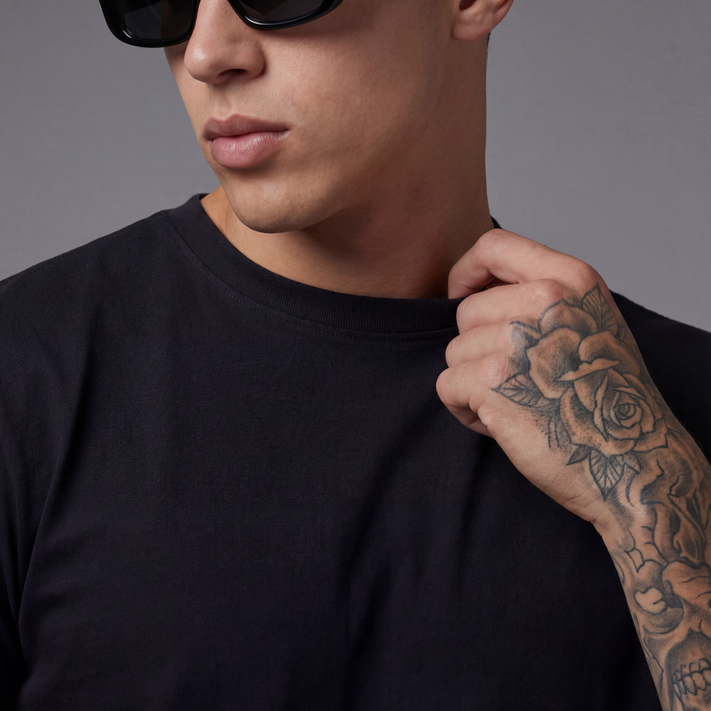Camiseta 826001 Básica Negro Para Hombre