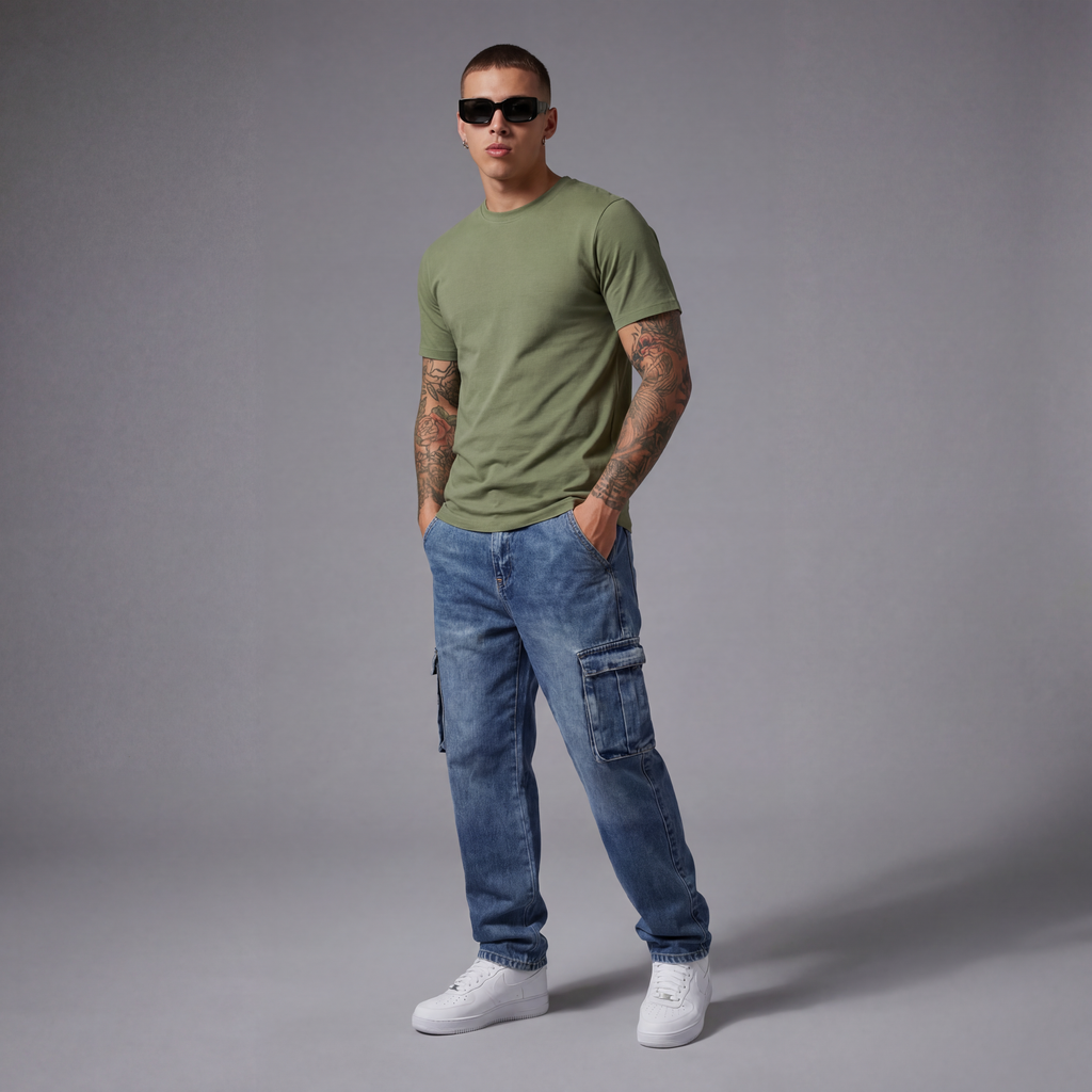 Camiseta 826001 Básica Verde Para Hombre