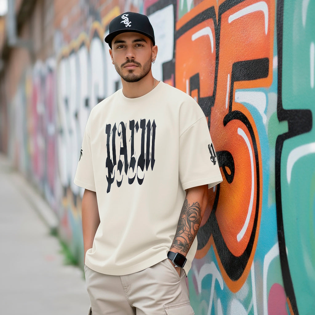 Camiseta 834028 Oversize Crema Para Hombre