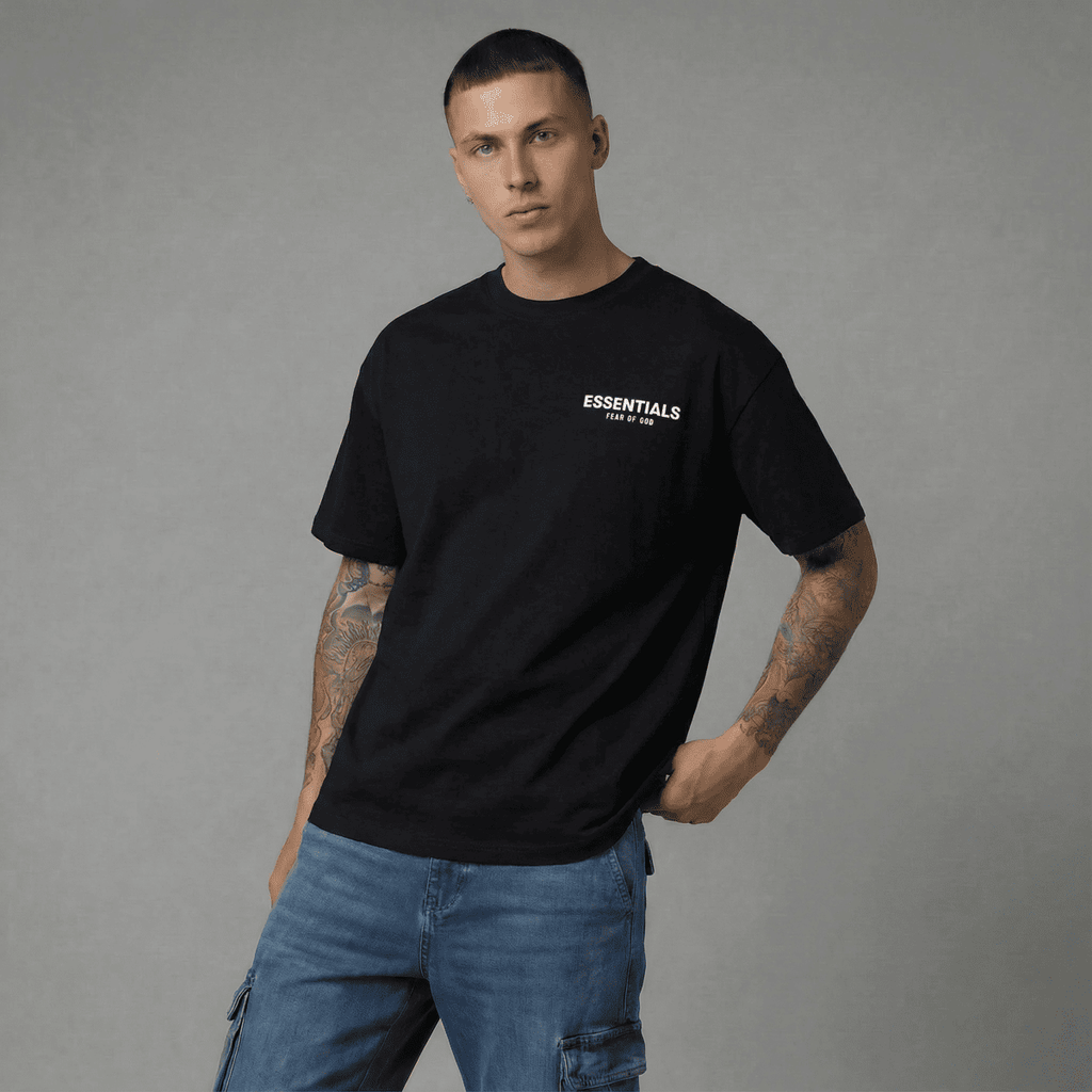 Camiseta 834036 Oversize Negra Para Hombre