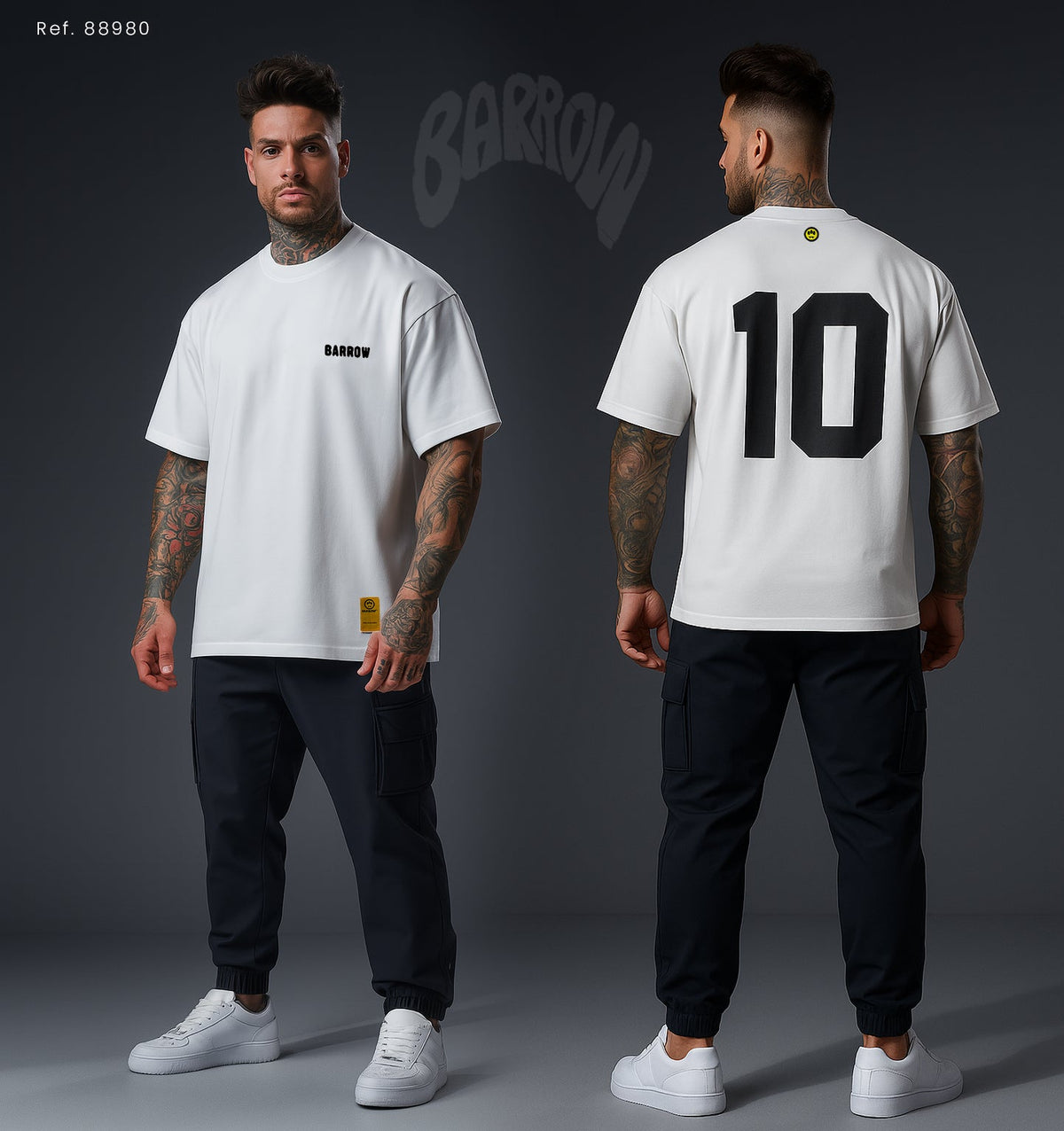 Camiseta 88980 Oversize Blanca Para Hombre
