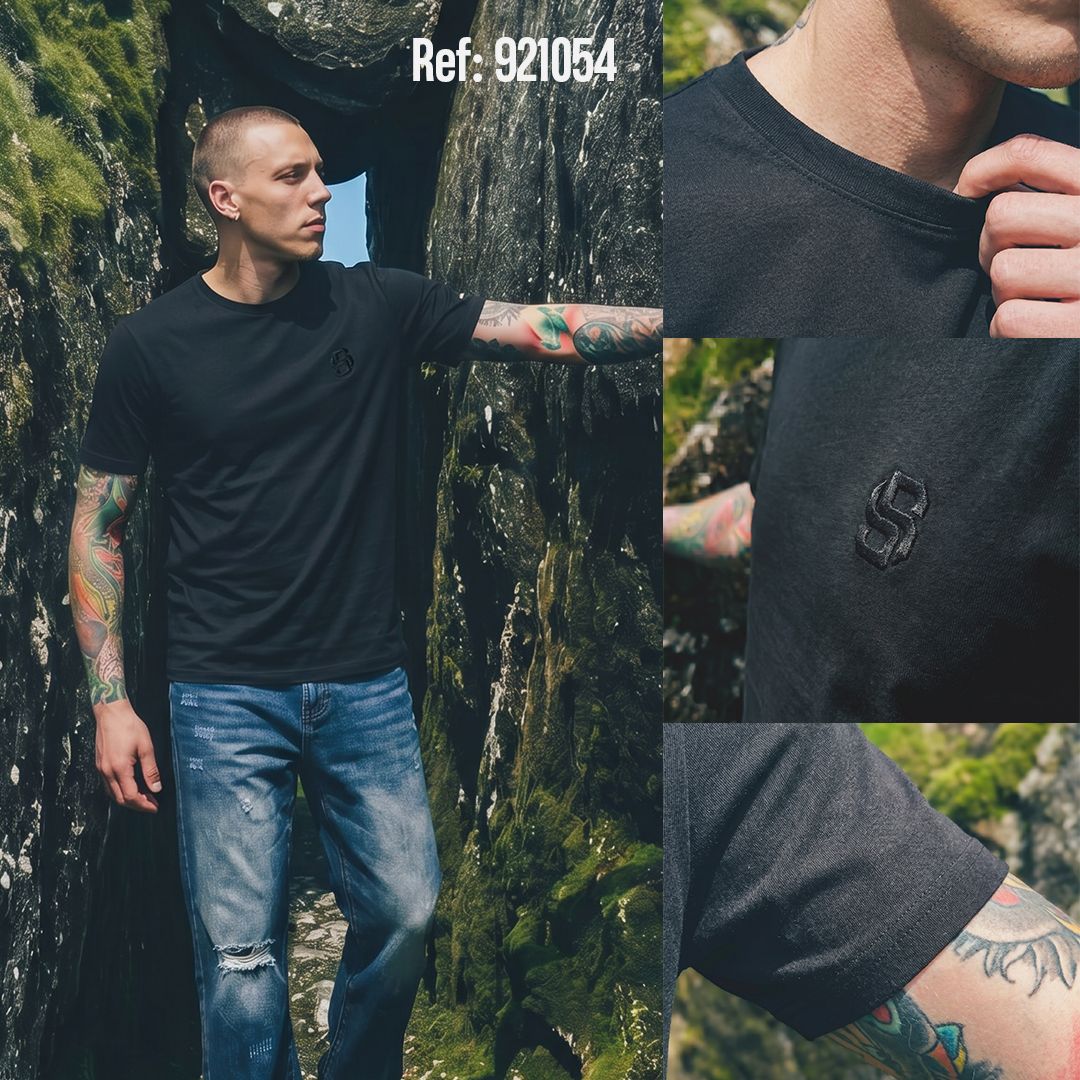 Camiseta 921054 Básica Negro para hombre