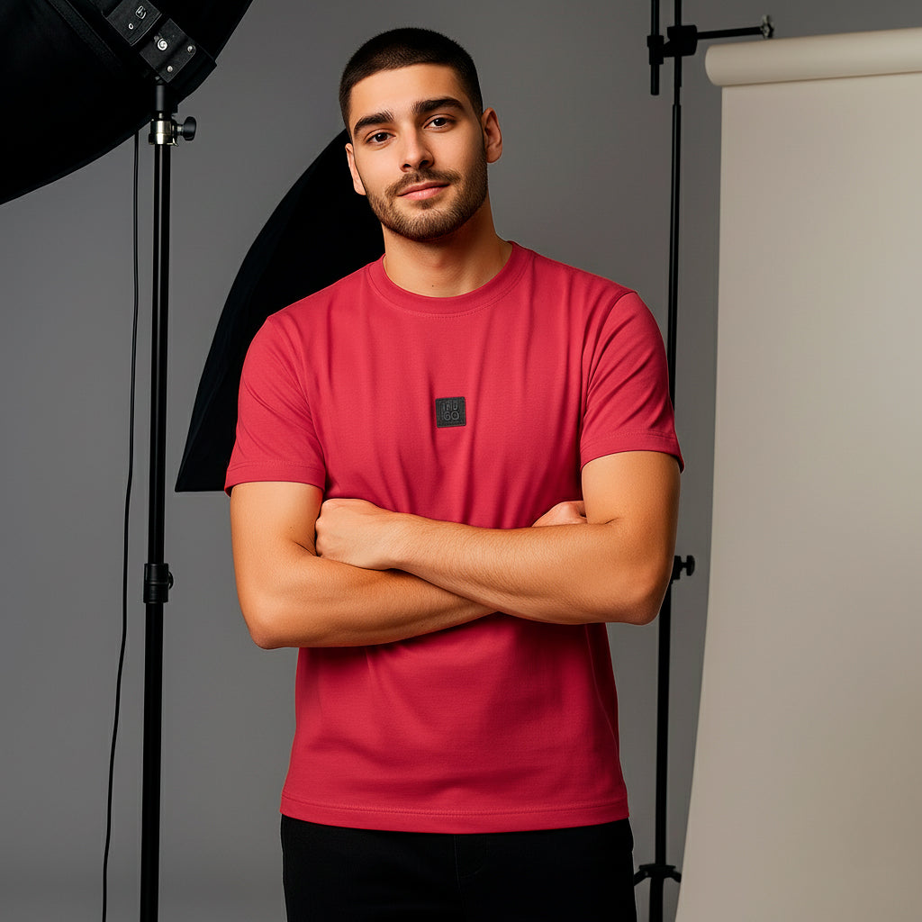 Camiseta B66002 Básica Vino Para Hombre