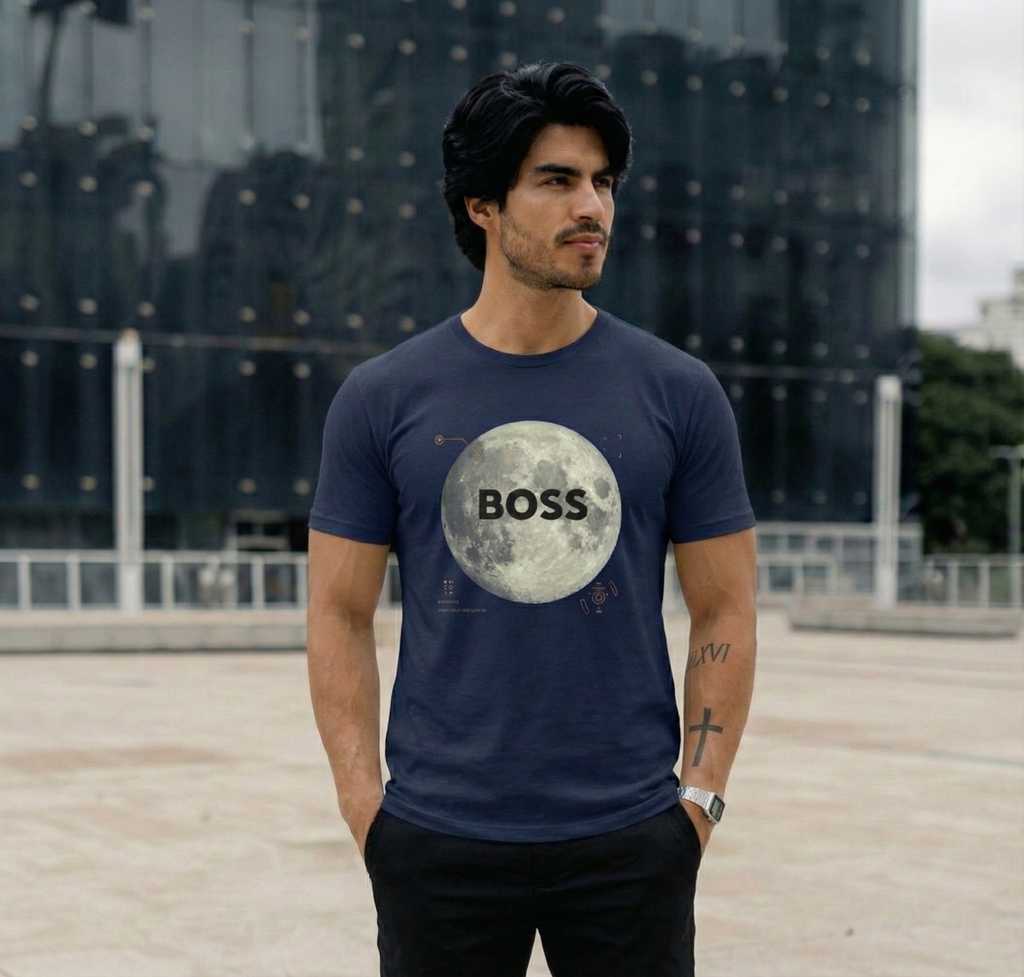 Camiseta 66046 Estampada Azul Oscuro Para Hombre
