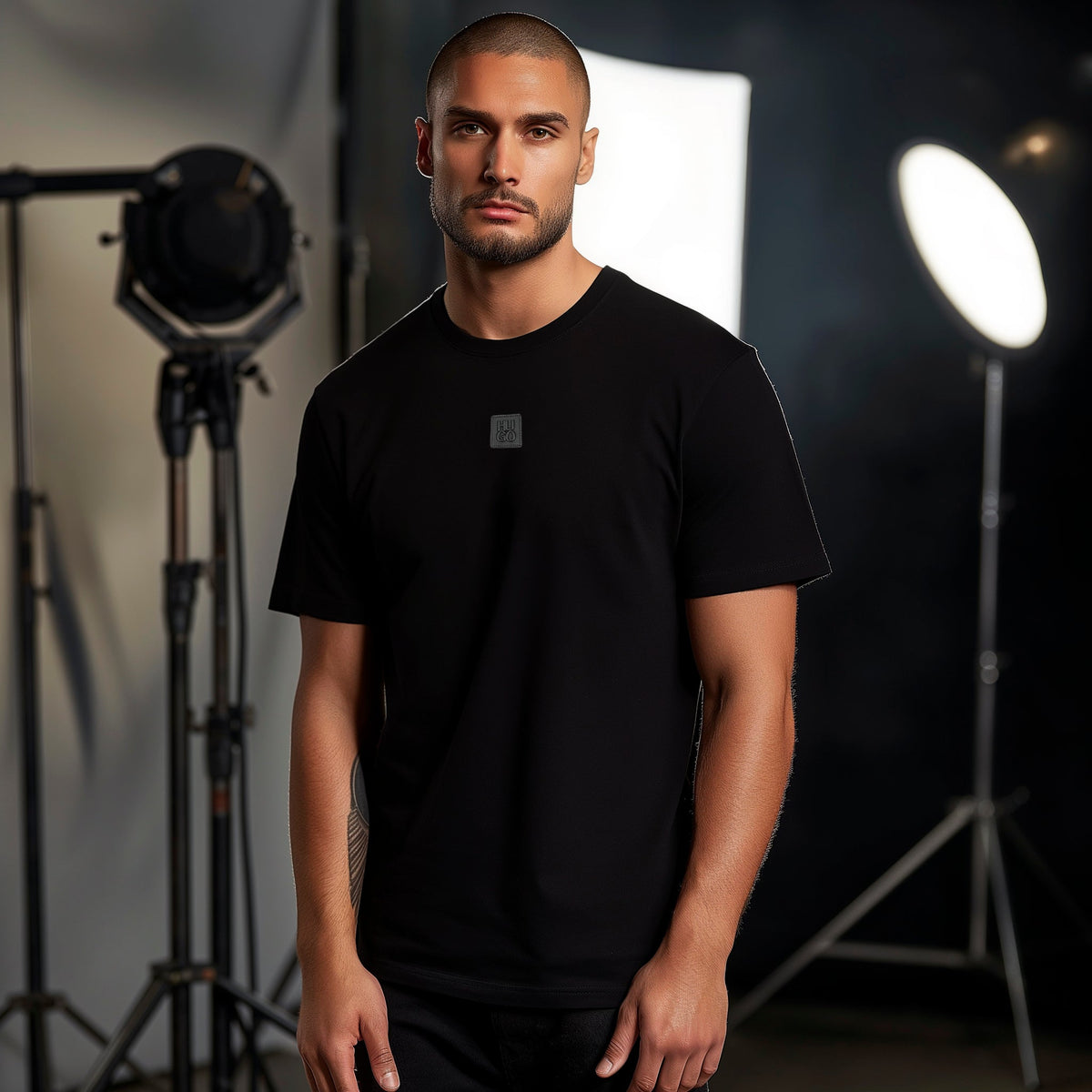 Camiseta B66002 Básica Negro Para Hombre