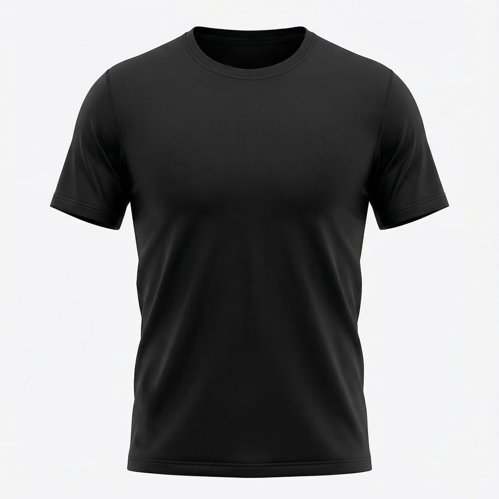 Camiseta Deportiva Básica Negra Para Hombre Ref. CAM12