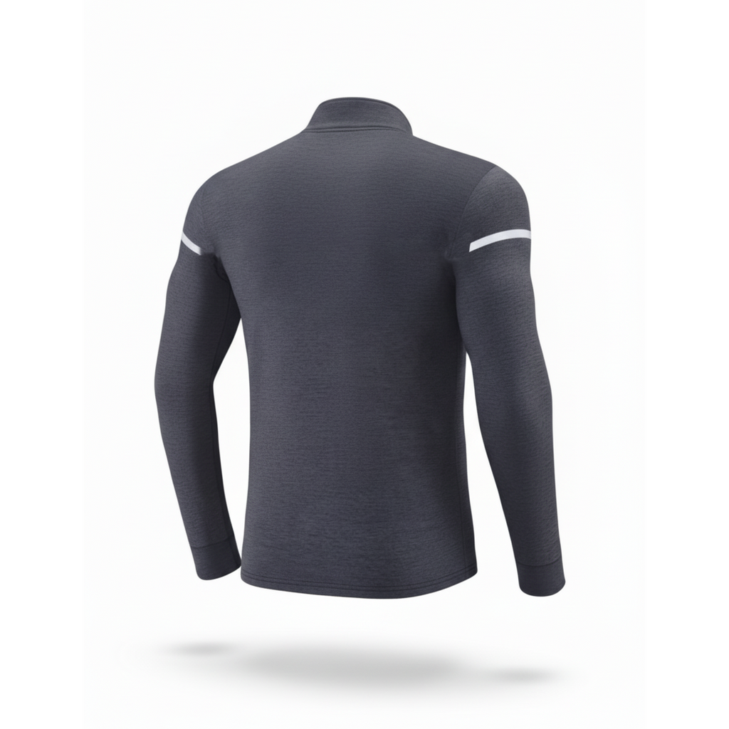 Camiseta Manga Larga Deportiva Gris Oscuro Para Hombre Ref. CML01