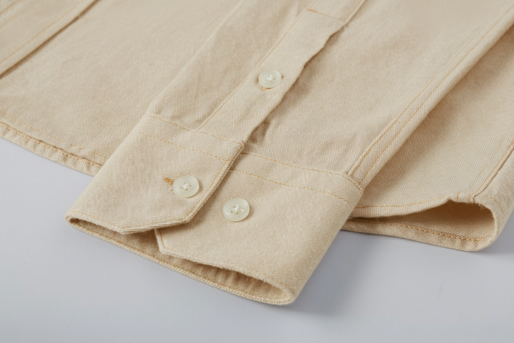 Camisa 50002 Crema Manga Larga para Hombre