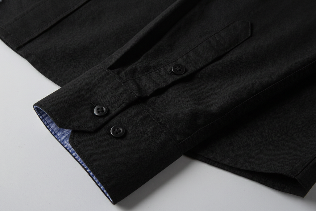 Camisa 50008 Negra Manga Larga para Hombre