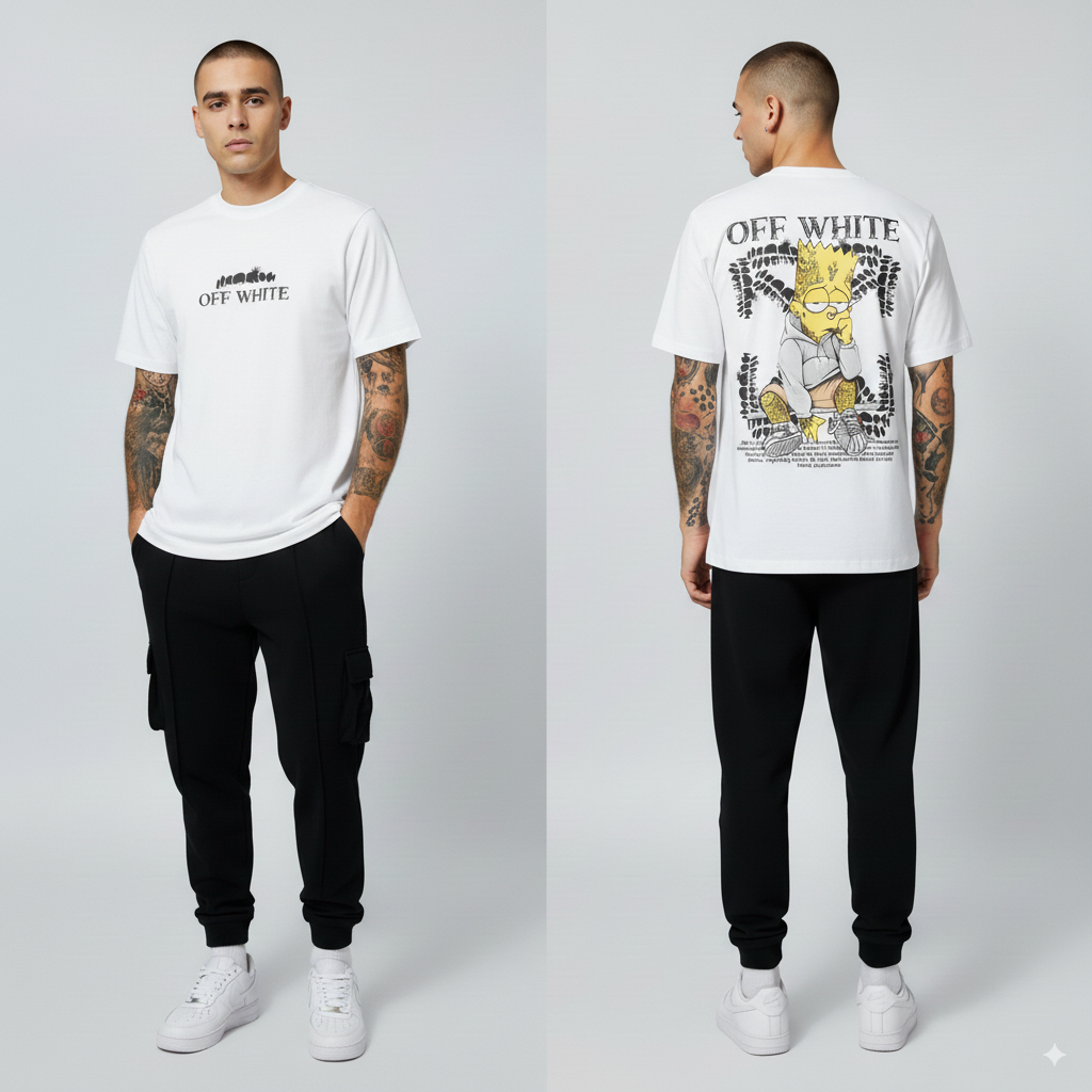 Camiseta 66791 Estampada Blanca Para Hombre