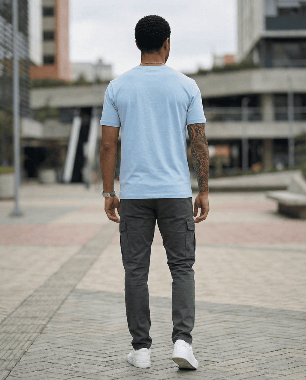 Camiseta 268080 Básica Azul Claro Para Hombre