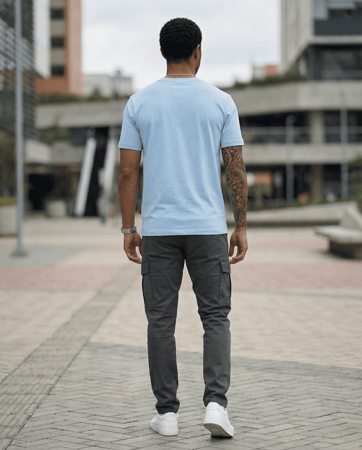 Camiseta 268080 Básica Azul Claro Para Hombre
