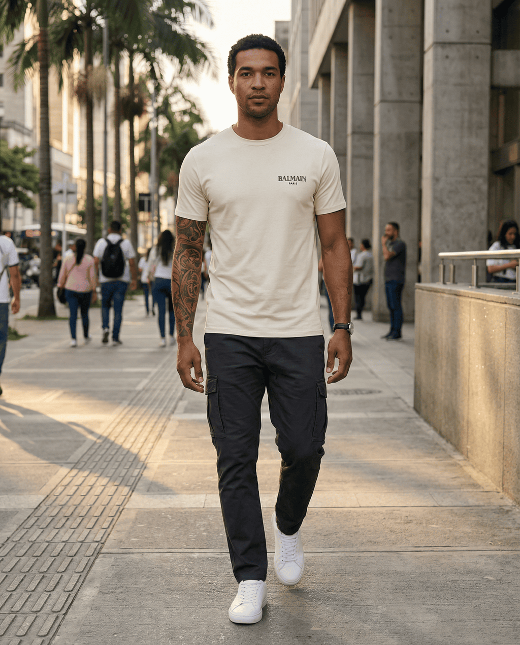 Camiseta 786757 Básica Crema Para Hombre