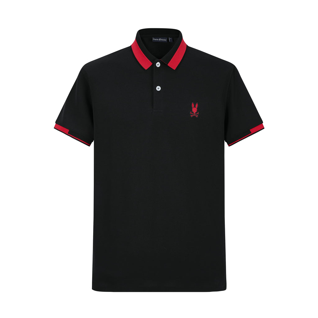 Camiseta 22372# Tipo Polo Negra Para Hombre