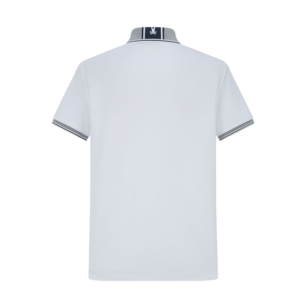 Camiseta 22371# Tipo Polo Blanca Para Hombre