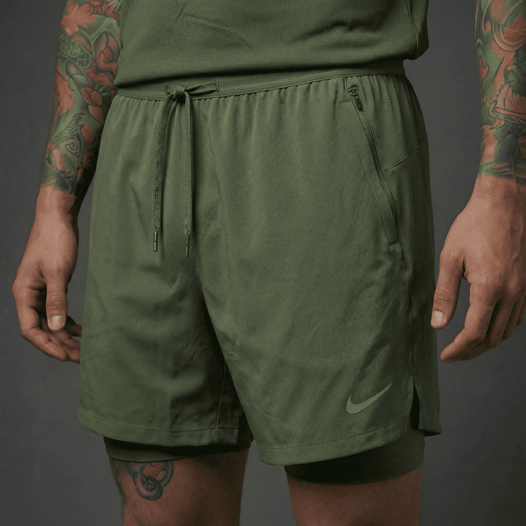 Pantaloneta Deportiva Verde Oscuro Para Hombre Ref. 10V1L-1