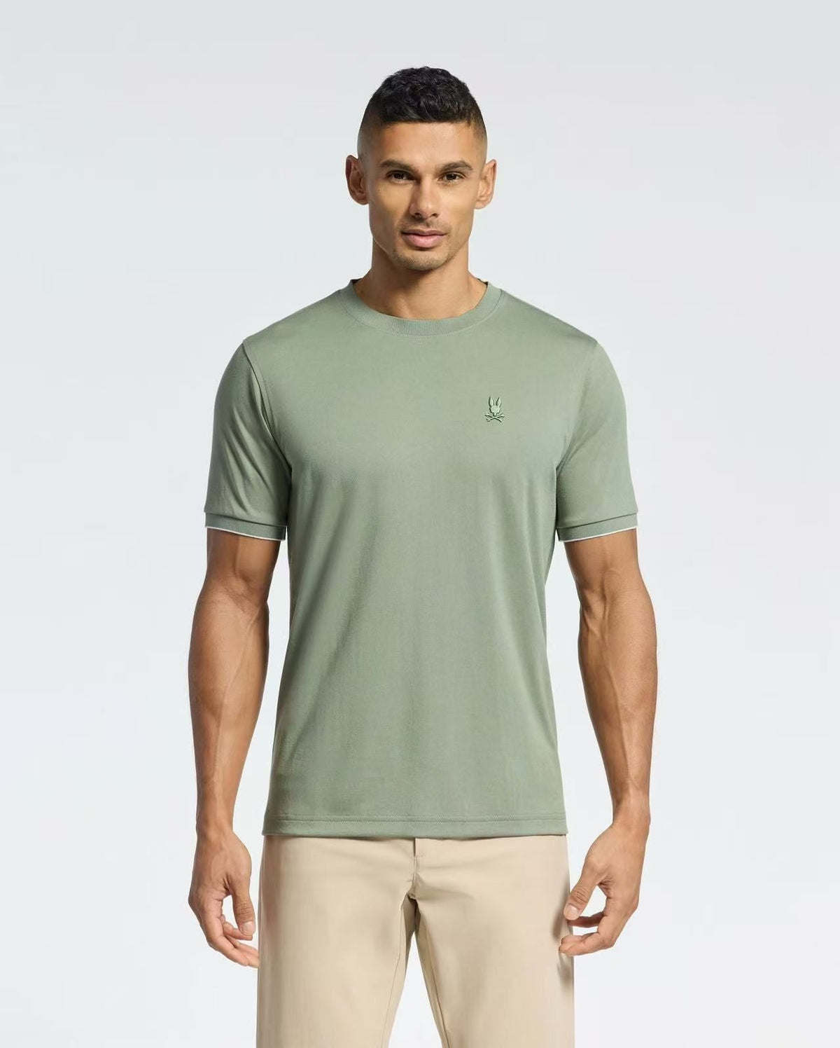 Camiseta -8088 Básica Verde Para Hombre
