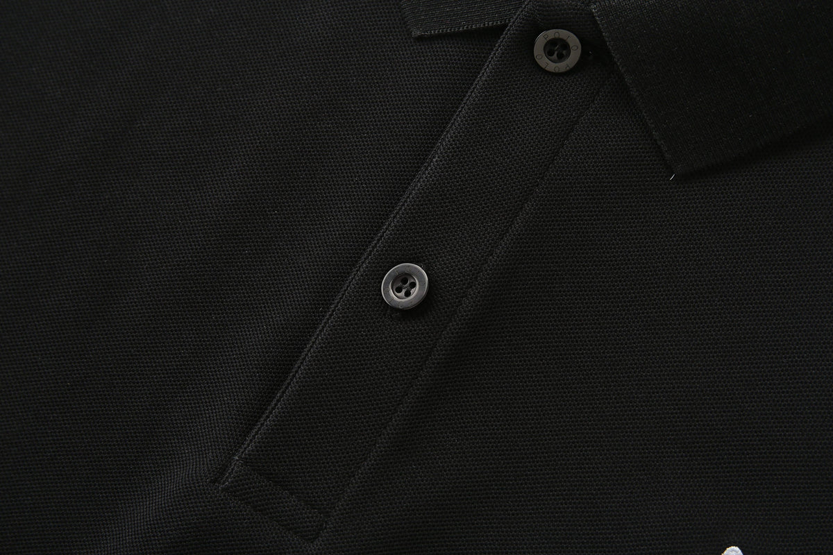Camiseta 22552# Tipo Polo Negra Para Hombre