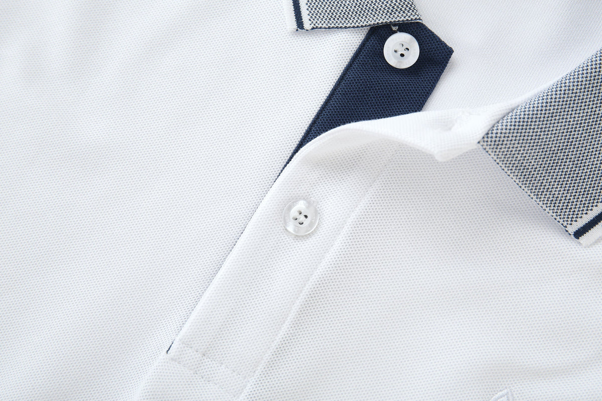 Camiseta 22371# Tipo Polo Blanca Para Hombre